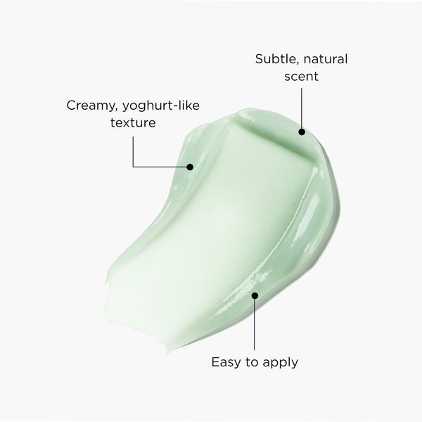 Face mask texture swatch, creamy yoghurt like texture, subtle natural scent and easy to apply