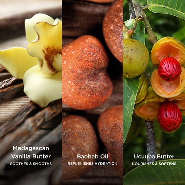 Three ingredient panels showing Madagascan Vanilla Butter with the text 
